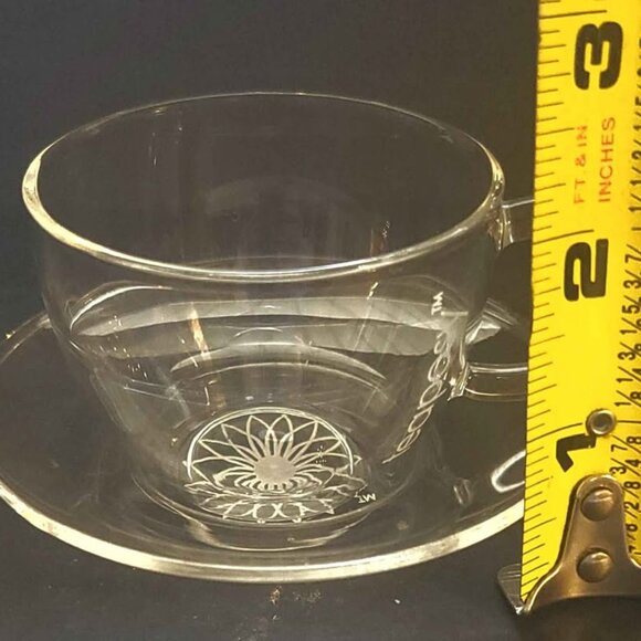 Teaposy Soul Mates Handblown Glass Coffee Teacup and Saucer - Picture 6 of 6